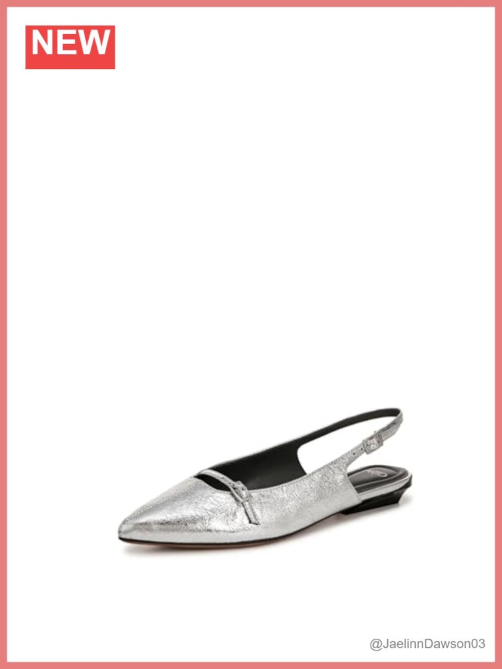 Franco Sarto Women's Emma Leather Pointed Toe Slingback Ballet Flat